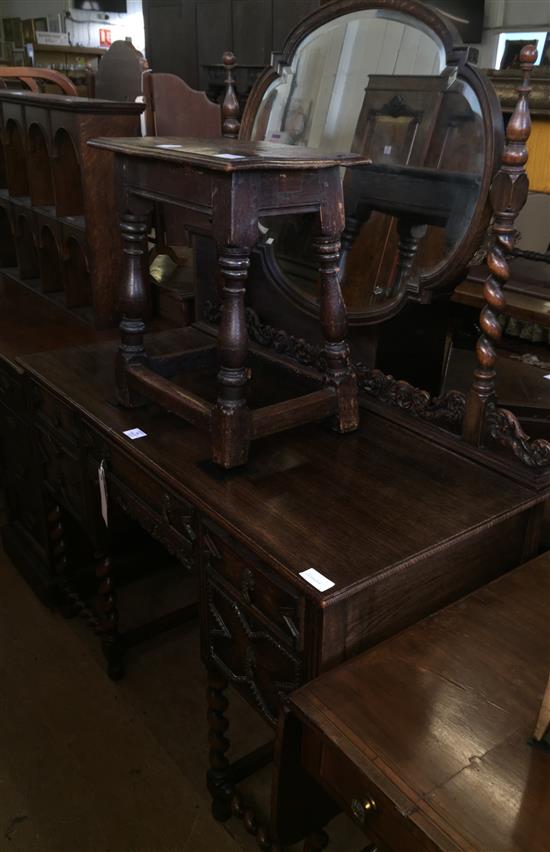 Jacobean Revival oak dressing table